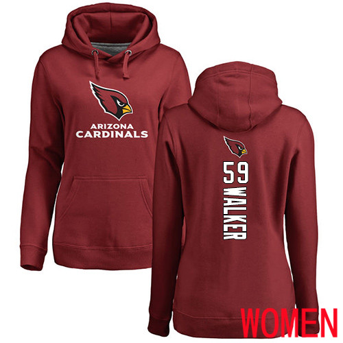 Arizona Cardinals Maroon Women Joe Walker Backer NFL Football #59 Pullover Hoodie Sweatshirts->arizona cardinals->NFL Jersey